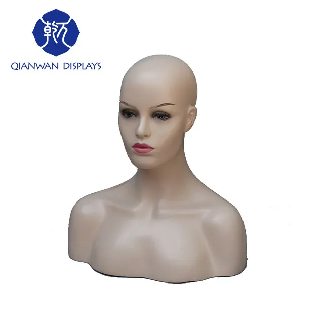 Fashion female mannequin head with shoulders for wig display, White, black,or as client's demand
Fashion female mannequin head with shoulders for wig display, White, black,or as client's demand
