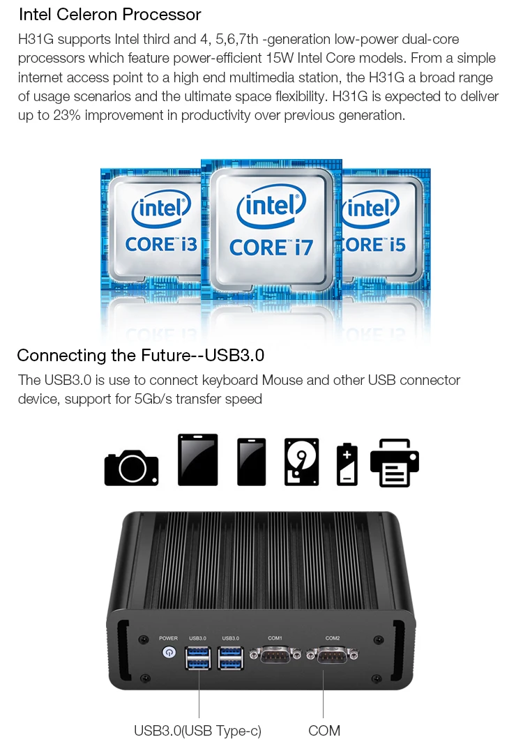 Industrial Mini PC with Intel Core i5-5200U Processor DDR3L RAM and mSATA SSD Barebone System Computer