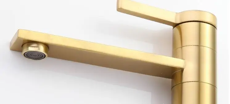 Brass Brushed Gold Hot And Cold Faucet Basin Water Taps