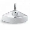 porcelain wall mounted mini small size bathroom ceramic triangle fan shape corner sinks