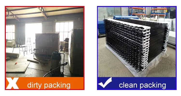 ISO 9001 Aluminum Fence, Black Steel Privacy Tubular panels and gates, Steel Wrought Iron Fence