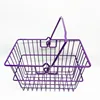 10 L single handle metal wire storage basket purple shopping basket for cheap sale