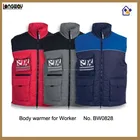Mens Winter Padded Black and Grey Work Vest with Multi Pockets