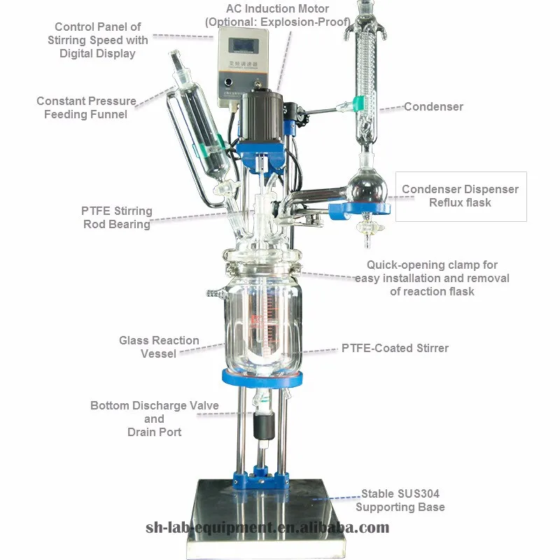 Laboratory L L L L Jacketed Glass Reactor With Borosilicate Glass