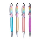 2 in 1 Rainbow Bling Crystal Pen Stylus Ballpoint Pen