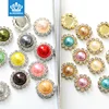 Factory wholesale 14mm mix color rhinestone pearl gold metal button for hair accessories