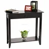 Entryway wall mounted console hall tables dark black furniture with storage shelf