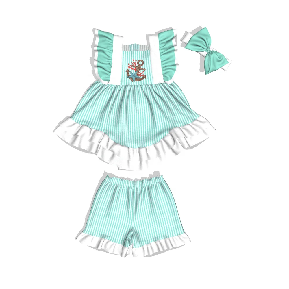summer fashion girl's clothes green&white stripes with bowknot sleeveless suits wholesale cotton girls sets
summer fashion girl's clothes green&white stripes with bowknot sleeveless suits wholesale cotton girls sets