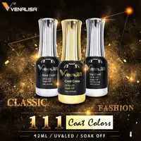 

#60751a Venalisa 12ml soak off Nail Gel Polish UV led glitter Colors manicure nail art Long-lasting gold cap nail supplies