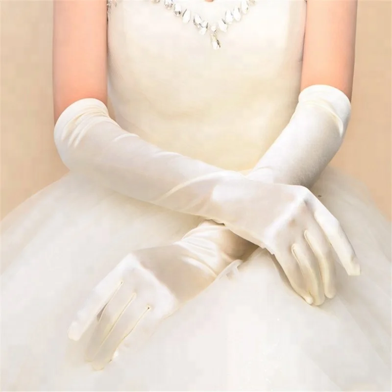 white elbow gloves