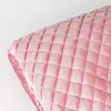 Korea style pink diamond quilted flannel fabric for blanket