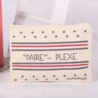 Fashion Popular Make Up Cotton Canvas Zipper Coin Purse Bag