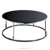 China Round table top stainless steel base Glass coffee table