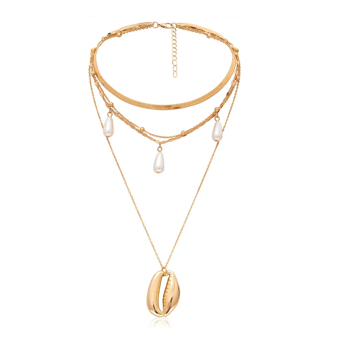 vintage elegant multi-layer temperament chain simple neck decoration necklace drop shape pearl shell pendant necklace female, Picture
vintage elegant multi-layer temperament chain simple neck decoration necklace drop shape pearl shell pendant necklace female, Picture
