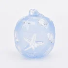 Coast glass candle jar with lids light blue home decoration wholesale