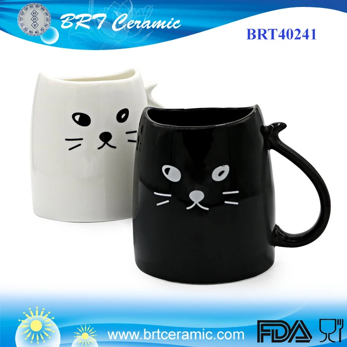 gift for crazy cat lady porcelain cat shape mug