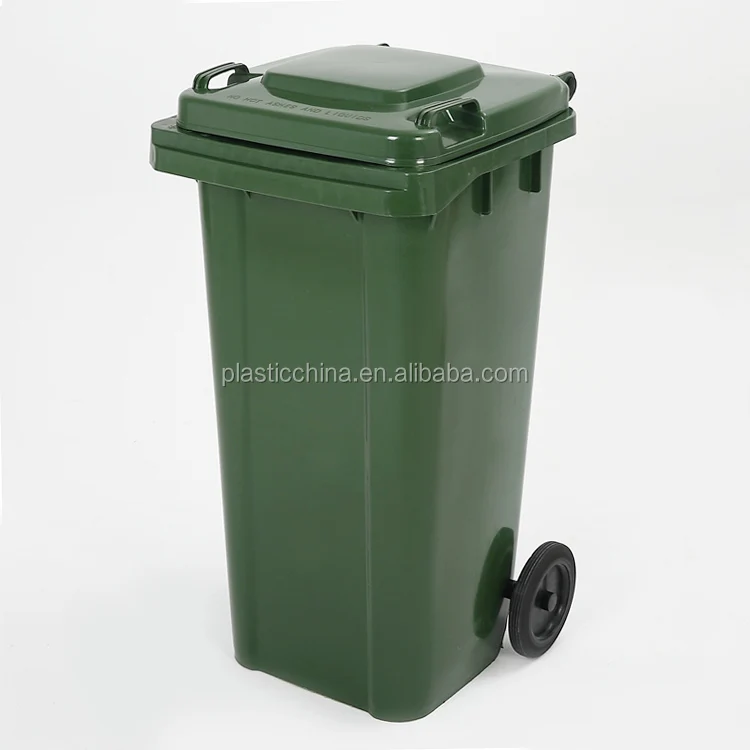 STROBIGO Outdoor HDPE 120L 240L street garbage bin ,plastic wheeled recycle waste bin trash can with lid for sale/