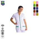 Summer Salon Uniform Zipper Closure Hotel Staff Work Wear Shirt