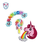 3pcs set Rainbow Unicorn Lollipop Self-Adhesive Embroidery Patches Embroidered design