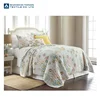 Home goods bedspread 100% polyester microfiber fabric printed embroidered quilt
