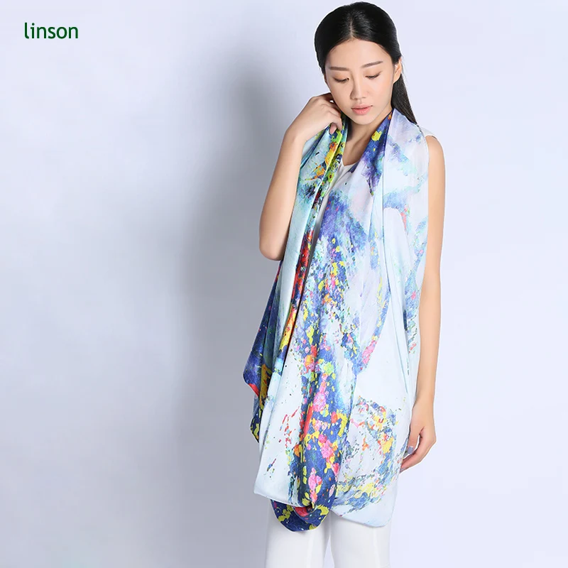 Custom 110*180cm printing large 100% silk best-selling scarf shawl