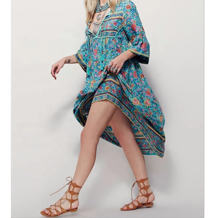 Chiffon Boho Dress Irregular Billowing Floral Dress Wholesale, Green;customized
Chiffon Boho Dress Irregular Billowing Floral Dress Wholesale, Green;customized