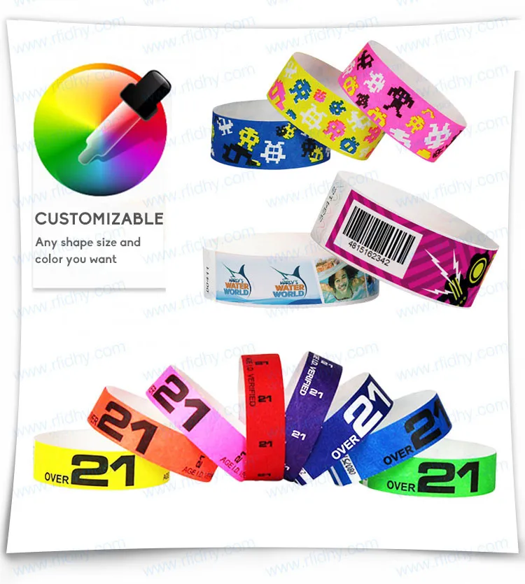 RFID Disposable Paper Wristbands