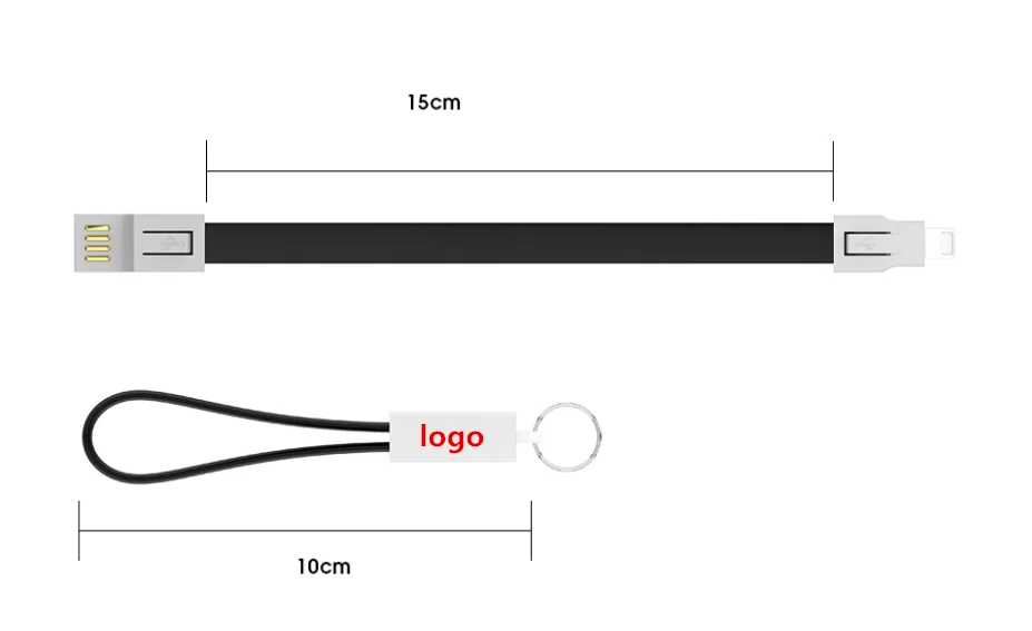 Factory cheap price 8 pin USB Cable for iPhone 7 6 6s Plus 8 Mini Keychain Micro USB Cable for Samsung charger - ANKUX.COM