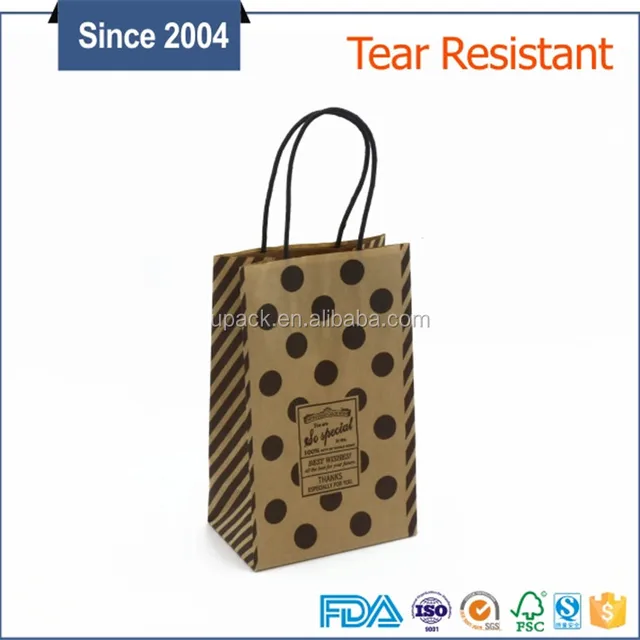 fashional turquoise cmyk printing spotted shopping paper bag
