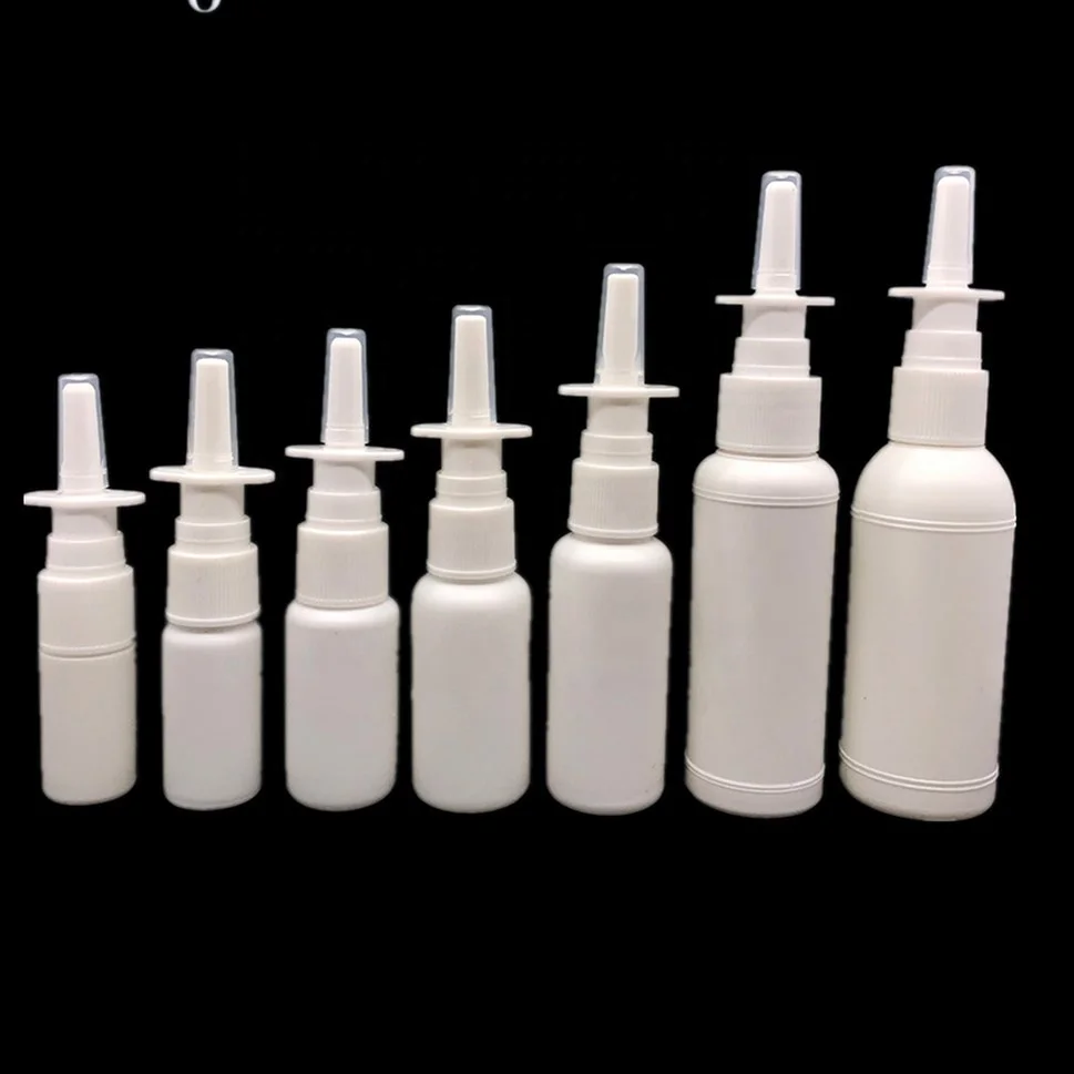 5ml 10ml 15ml 20ml 30ml 50ml 60ml l HDPE de plástico blanco vacío Nasal botella de Spray para embalaje farmacéutico