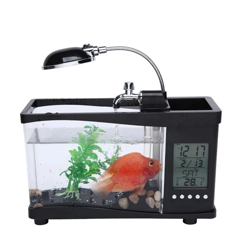 Uchome Usb Acrylic Mini Fish Tank Aquarium Led Lighting Light With