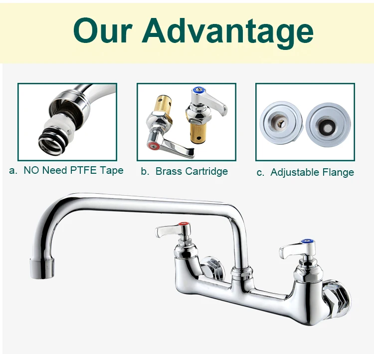 restaurant kitchen extension faucet CHICAGO Handle Bar swing deck-mounted workboard faucets for restaurants