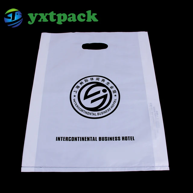 wholesale patch handle ldpe die cut large clear plastic bags