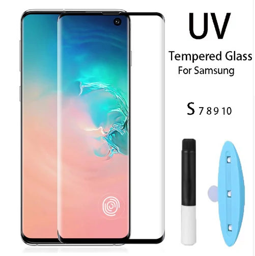 UV Full Glue Screen Protector Film For Samsung Galaxy S8 S9 S10 Plus S10e Tempered Glass with Tool
UV Full Glue Screen Protector Film For Samsung Galaxy S8 S9 S10 Plus S10e Tempered Glass with Tool