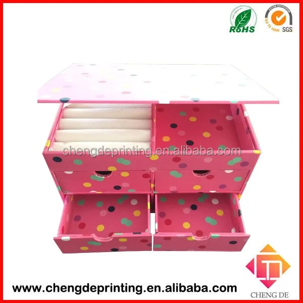 2016 custom printing cardboard paper cosmetic gift set drawer