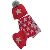 Fashion Baby Kid Boy Girl Winter Knitted Star Hat Scarf Gloves 3Pieces Set
