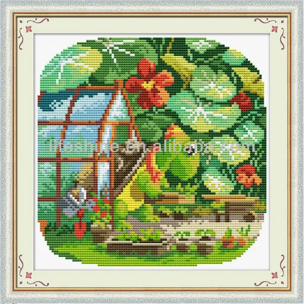 The turtle garden chinese cross stitching diy craft kit handmade embroidery wall decoration