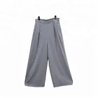 China supplier superior anti-wrinkle casual polyester rayon wide leg pants women