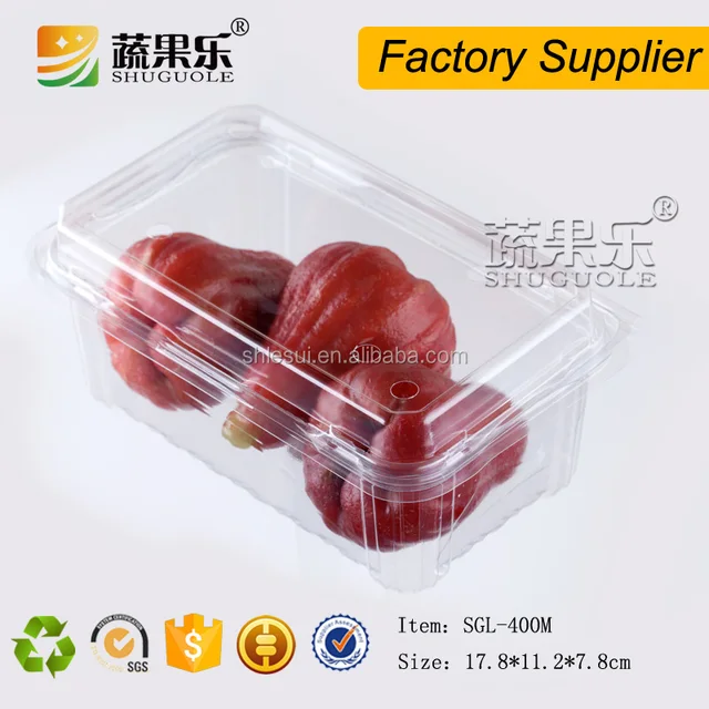 supermarket display disposable plastic fruit packaging box