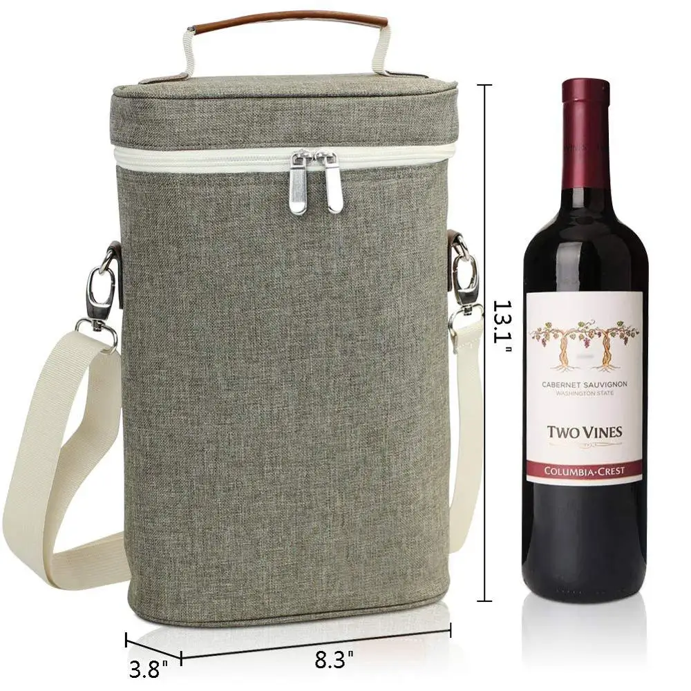 2 Bottle Wine Carrier Insulated Food Cooler bag Waterproof picnic bag Collapsible soft sided Insulated Wine Cooler Bag, Same as pictures or customized
2 Bottle Wine Carrier Insulated Food Cooler bag Waterproof picnic bag Collapsible soft sided Insulated Wine Cooler Bag, Same as pictures or customized