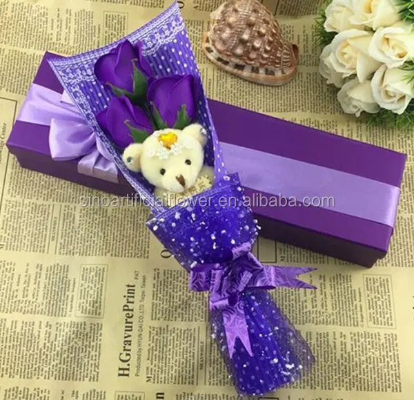 wholesale christmas gifts artificial packing rose flowers