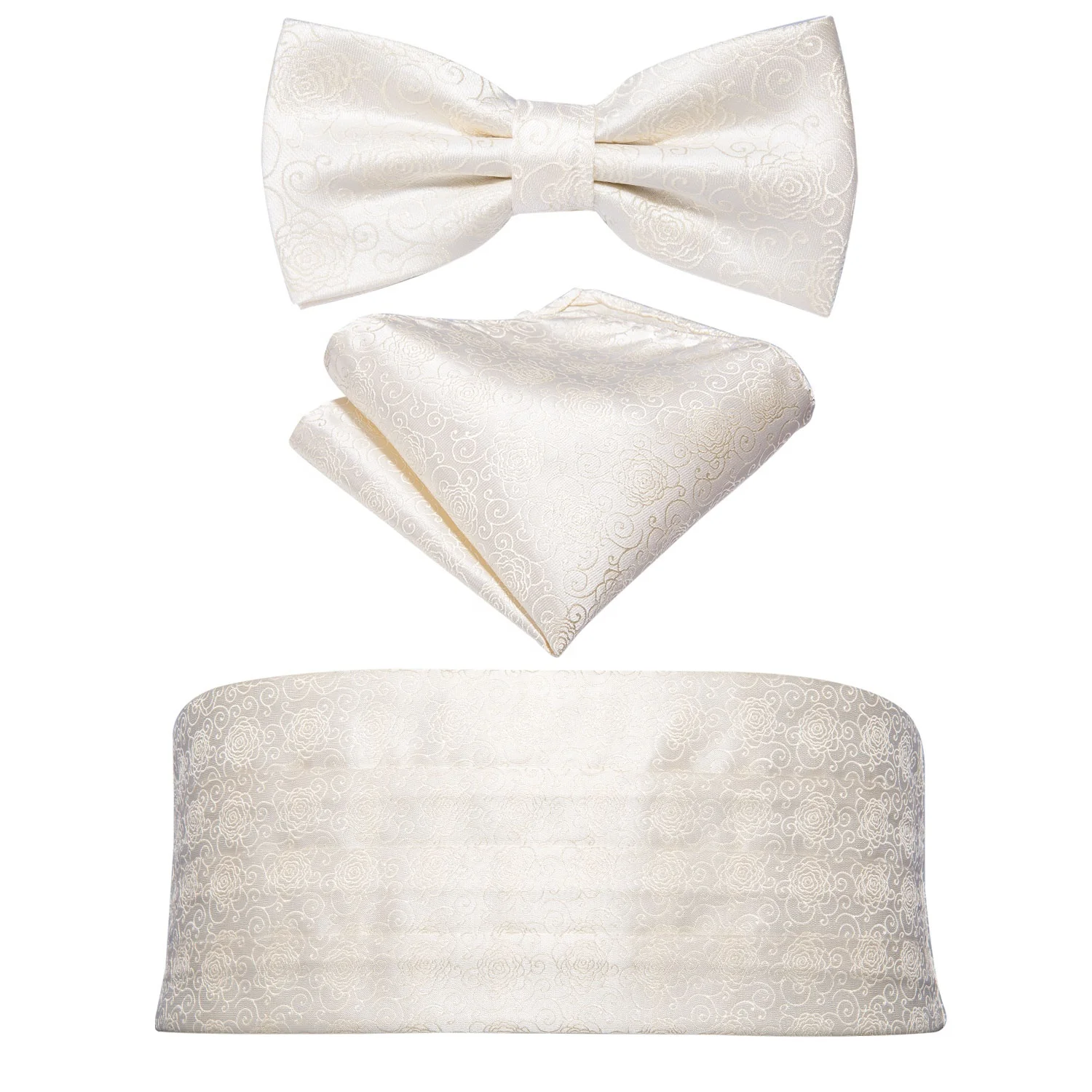 Free Shipping Jacquard Luxury Champagne Floral Silk Mens Cummerbund with Bow Tie Set, Champagne white 
Free Shipping Jacquard Luxury Champagne Floral Silk Mens Cummerbund with Bow Tie Set, Champagne white