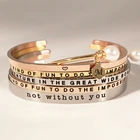 Stacking Bangle Bendable Fashion Inspirational Jewelry Positive Word Stackable Mantra Bracelet Wholesale