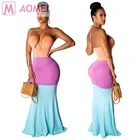 S0001 Women clothing sexy sleeveless printed maxi dress for summer