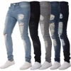 New Style Fashion Men's Ripped Skinny Destroyed Slim Fit Jeans Pants with Holes pent men