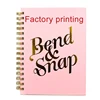 Custom soft cover college ruled notebook wholesale rose gold white pink a4 a5 gold loose leaf notebook spiral