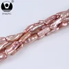 Biwa pearls Large hole freshwater pearl 6*25mm top drilled strands