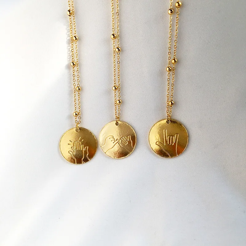 korean necklace dainty gold hand pendant necklace gold chain coin pendant necklace, Picture
korean necklace dainty gold hand pendant necklace gold chain coin pendant necklace, Picture