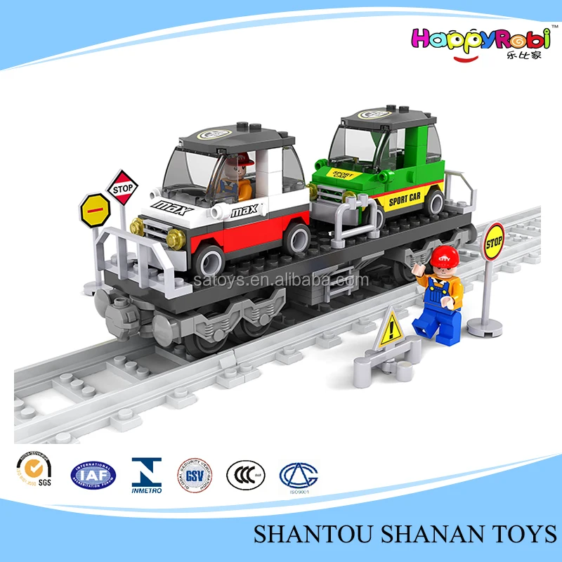 186pcs abs plastic building block toy train
