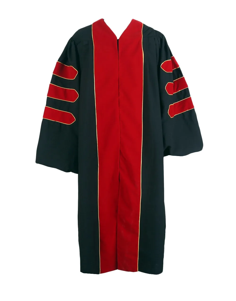 2019 Unisex Deluxe Doctoral Graduation Gown With Velvet and Gold Piping
2019 Unisex Deluxe Doctoral Graduation Gown With Velvet and Gold Piping